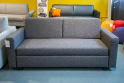 Schlafsofa Minnie Stoff E2055 Anthrazit Füße Schwarz