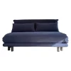 Schlafsofa Multy Stoff Amalfi Dark Blue Blau Gestell Anthrazit Mit Polyäthermatratze Und 2 Großen Kissen