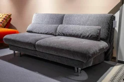 Schlafsofa Quint Stoff 2065 0096 Anthrazit Füße Metall Verchromt