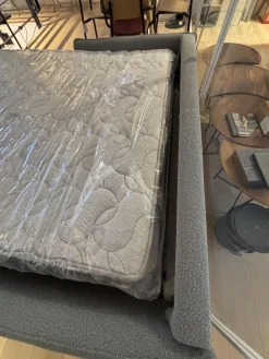 Schlafsofa Valentina 3000 Stoff Cezanne 802 Mittelgrau Grau Gestell Stahl Schwarz Mit 2 Kissen