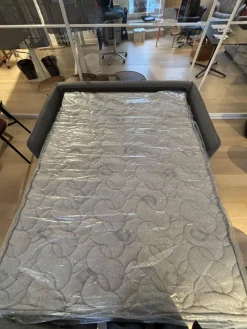 Schlafsofa Valentina 3000 Stoff Cezanne 802 Mittelgrau Grau Gestell Stahl Schwarz Mit 2 Kissen