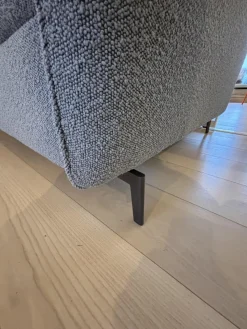 Schlafsofa Valentina 3000 Stoff Cezanne 802 Mittelgrau Grau Gestell Stahl Schwarz Mit 2 Kissen