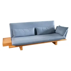 Schlafsofa Veda Stoff Kvadrat Re Wool 657 Blau Gestell Eiche