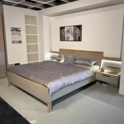 Schlafzimmer Cuneo Balkeneiche Akzent Lack Taupe Grau Beige Griffe Smart Anthrazit Mit Beleuchtung