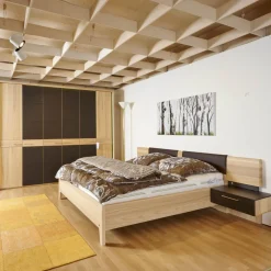 Schlafzimmer Merida Strukturesche Funiert Akzente Moccabraun Seidenmatt Inklusive Beleuchtung