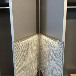 Schlafzimmer Milo Wildeiche Massiv Gebürstet Lack Graphit Akzent Naturstein Grau Füße Metall Titan Grau Mit Beleuchtung