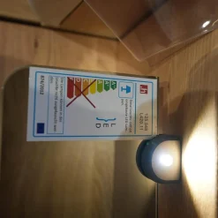 Schlafzimmer Modena Plus Eiche Bianco Glas Leder Champagner Inklusive LED Flexleuchten Bett Ohne Matratze Ohne Lattenrost