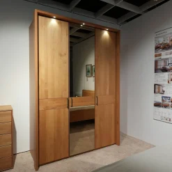 Schlafzimmer Modena Plus Erle Teilmassiv Mit LED Beleuchtung Bett Ohne Matratze Ohne Lattenrost