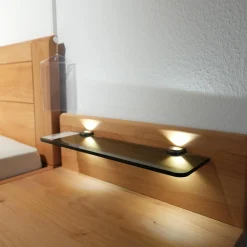 Schlafzimmer Modena Plus Erle Teilmassiv Mit LED Beleuchtung Bett Ohne Matratze Ohne Lattenrost