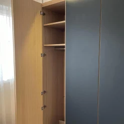Schlafzimmer V-PUR Mit Kleiderschrank Bett Und Nachttischen Eiche Altholz Loden Basaltgrau Frontglas Anthrazit