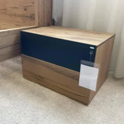 Schlafzimmer V-PUR Mit Kleiderschrank Bett Und Nachttischen Eiche Altholz Loden Basaltgrau Frontglas Anthrazit