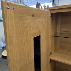 Schrank Artus Korpus Knorrige Eiche Puro Geölt Glas 9005 Schwarz Matt