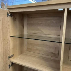 Schrank Artus Korpus Knorrige Eiche Puro Geölt Glas 9005 Schwarz Matt