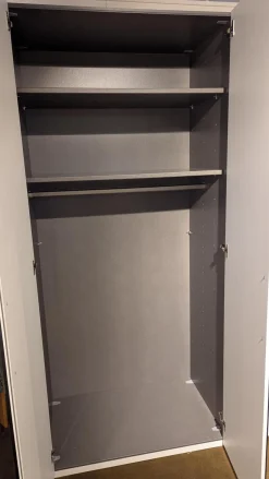 Schrank Horizont 100 P9 Polarweiß Weiß Innen Leinenoptik Twist