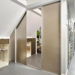 Schrank Mit Dachschräge Profil Plano Alusilber Innensystem Terrastruktur Inklusive Spiegel