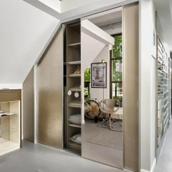 Schrank Mit Dachschräge Profil Plano Alusilber Innensystem Terrastruktur Inklusive Spiegel