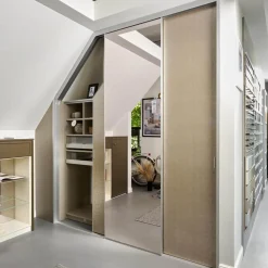 Schrank Mit Dachschräge Profil Plano Alusilber Innensystem Terrastruktur Inklusive Spiegel