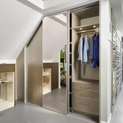 Schrank Mit Dachschräge Profil Plano Alusilber Innensystem Terrastruktur Inklusive Spiegel