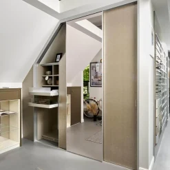 Schrank Mit Dachschräge Profil Plano Alusilber Innensystem Terrastruktur Inklusive Spiegel