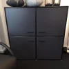 Schrank Modul Space MDF Anthrazit Stahlrohr Schwarz