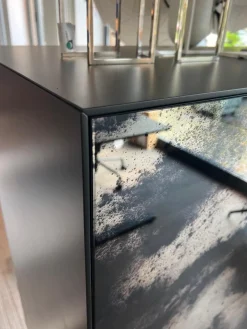Schrank Nex Glamour Korpus Mattlack 43 Coal Fronten Spiegelglas 02 Luna