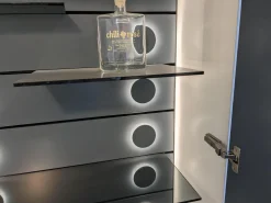 Schrank Studimo Klarglas Optiwhite Graphit Korpus Schneeweiß M03