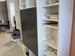 Schrank Studimo Klarglas Optiwhite Graphit Korpus Schneeweiß M03