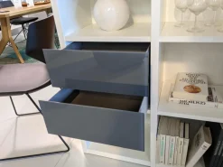 Schrank Studimo Klarglas Optiwhite Graphit Korpus Schneeweiß M03