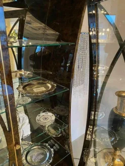 Schrank Trionfo T110 Hochglanz mit Marmorierung und Blattgold Konturen