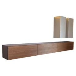 Schrankwand Cubo Holz Lack Nußbaum Natur 469 Glattlack Kaschmir