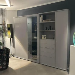 Schrankwand Studimo Front Und Korpus Lack Rauch Grau Matt Inklusive LED Beleuchtung