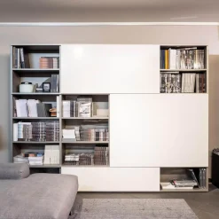 Schrankwand Studimo Lack Silbergrau Metallic Schiebetüren Lack Schneeweiß