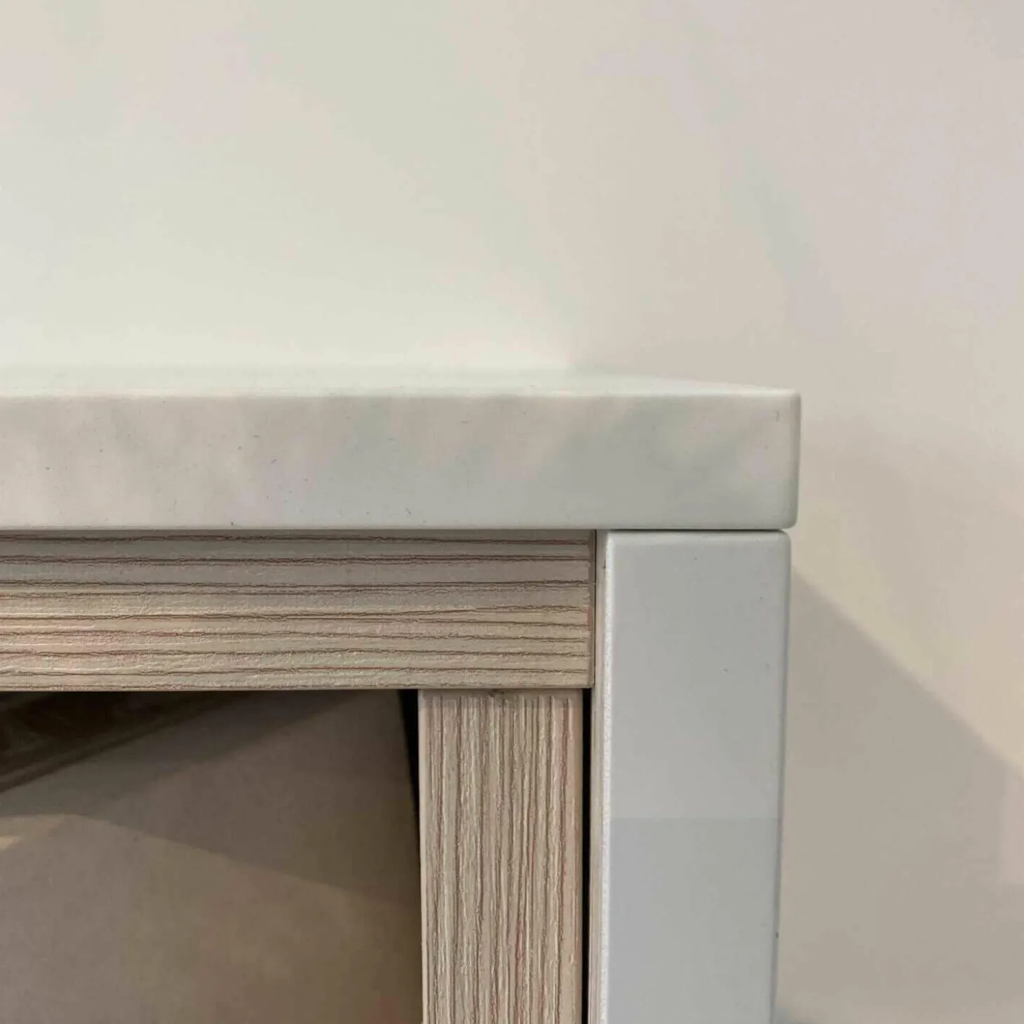 Schrankwand T030 Holz Gelb Grau Weiß Lackiert