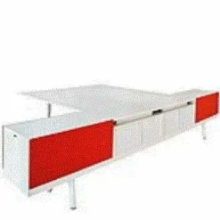 Schreibtisch Doppelarbeitsplatz Level 34 Melamin Soft Light Stoff Pano Avocado