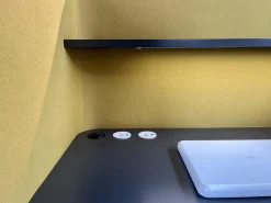 Schreibtisch Floater 84920 Platte Schiefer Stoff Curry Mit Beleuchtung