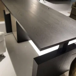 Schreibtisch Kara Frame Platte Und Gestell Eiche Graphit Anthrazit Furniert Inklusive Rollcontainer Lack Platingrau