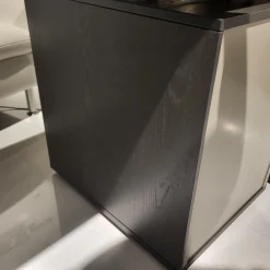 Schreibtisch Kara Frame Platte Und Gestell Eiche Graphit Anthrazit Furniert Inklusive Rollcontainer Lack Platingrau