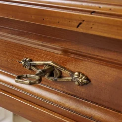 Schreibtisch Kirschbaum Massiv Tischplatte Leder Mit Goldprägung