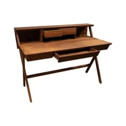 Schreibtisch Navarra Nussbaum Geölt Mit Aufsatz