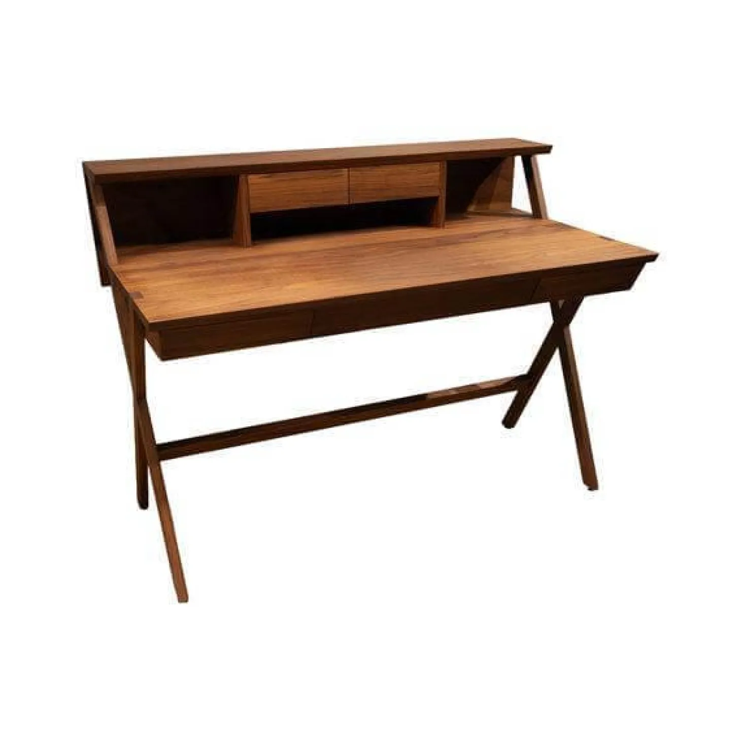 Schreibtisch Navarra Nussbaum Geölt Mit Aufsatz