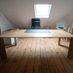 Schreibtisch Paper Platte Nussbaum Natur Fuß Alu Nussbaum Furniert