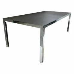 Schreibtisch Progetto 1 Eiche Grau Gestell Verchromt