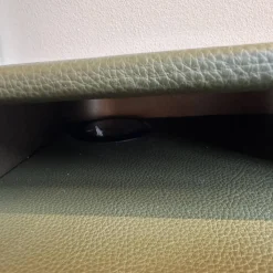 Schreibtisch Twain Leder Birke 816 Dunkelgrün Gestell Stahl Messing F33 Ohne Stuhl