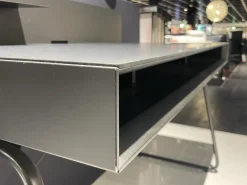 Schreibtisch ZO 100 Tisch Paneel Schwarz Kufengestell Schwarz Mit Rollcontainer Korpus Und Front Champagner