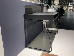 Schreibtisch ZO 100 Tisch Paneel Schwarz Kufengestell Schwarz Mit Rollcontainer Korpus Und Front Champagner