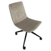 Schreibtisch-Stuhl Modell H 100-4 Stoff M271 Velours Matt Taupe Sternfuß Anthrazit