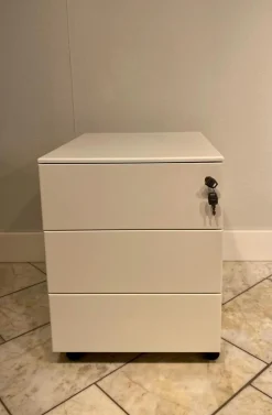 Schubkastencontainer Cassettiera Weiß Lackiert auf Rollen