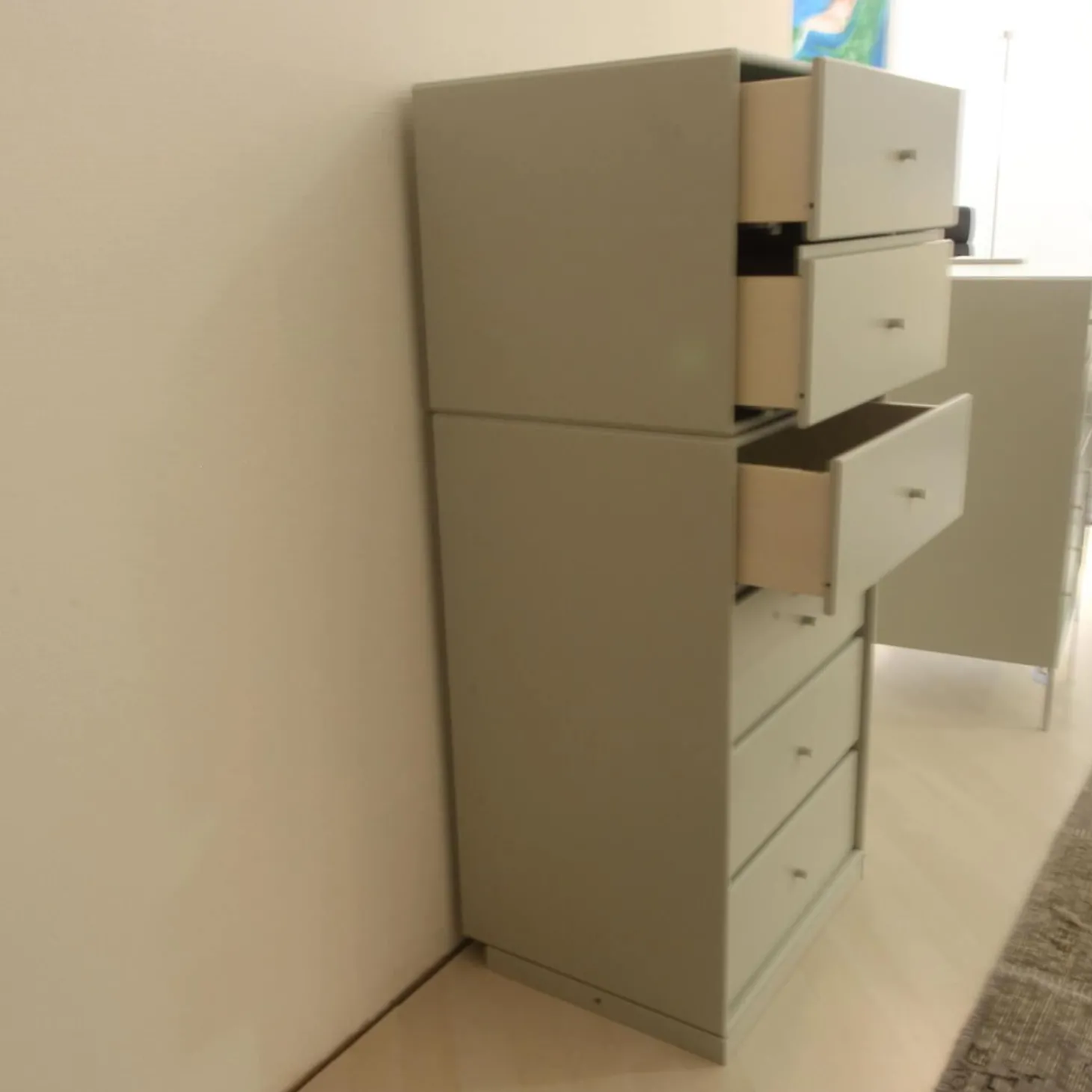 Schubkommode Archive Lack Nordic Grau