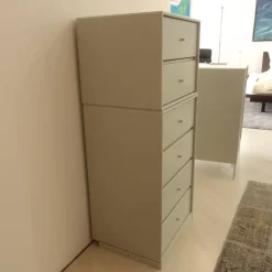 Schubkommode Archive Lack Nordic Grau