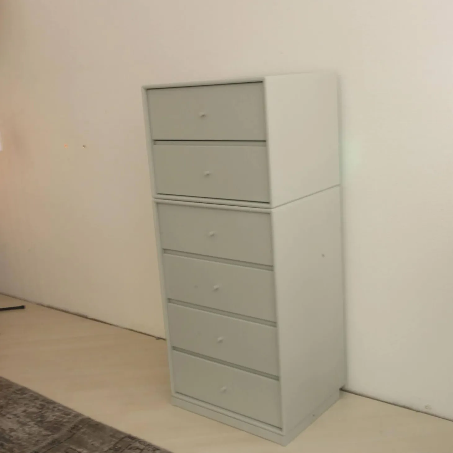 Schubkommode Archive Lack Nordic Grau